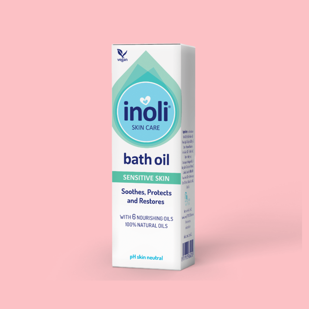Inoli badolie 100ml verpakking voor gevoelige babyhuid
